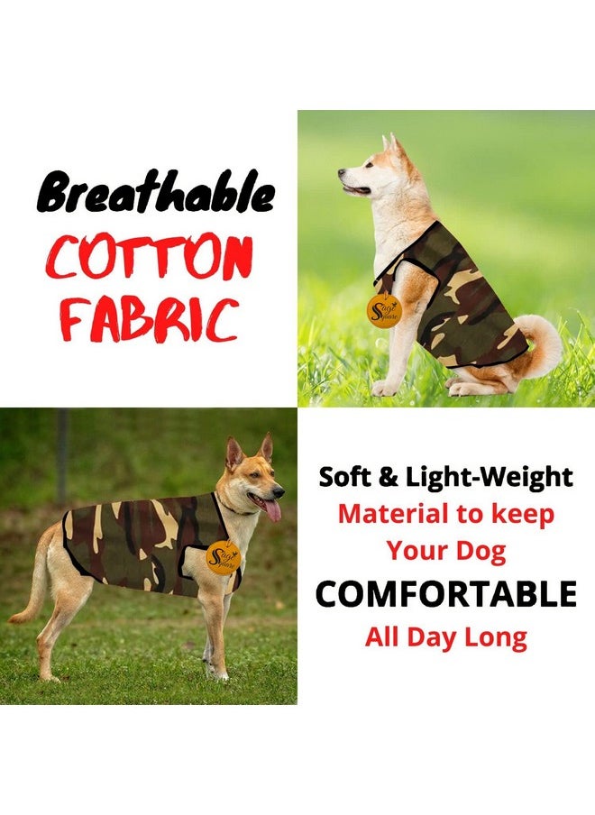 Sage Square Adorable Sleeveless Cotton Dog T-Shirt - Breathable & Fashionable Apparel For Your Dog, Puppy (Army Green) (Xxsmall-10Inch)  - Image 4
