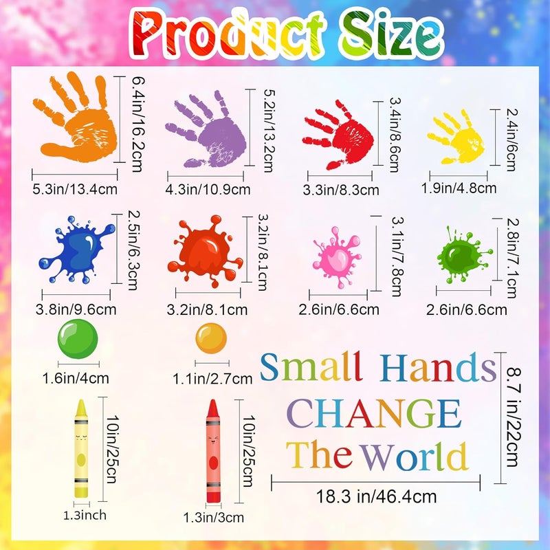 Sondeng Colorful Inspirational Quotes Wall Decals Watercolor Paint Splatter Wall Decals Motivational Saying Wall Stickers Handprint Crayon Wall Stickers for Kids Classroom Nursery Playroom Daycare Decor - Image 3