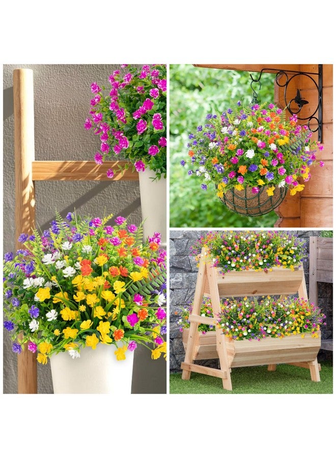 Bassion 20 Bundles Artificial Flowers for Outdoors Decoration UV Resistant Faux Flowers Fake Plastic Plants Shrubs for Indoor Outside Garden Porch Hanging Planter Window Box Home Decor - Image 3