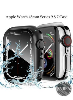 SNBFA 2 PCS Apple Watch 45mm Series 9 8 7 Hard PC Case for Full Protective Waterproof Smartwatch Case Bumper with Screen Protector Face Cover and Accessories for iWatch 45 mm  - Image 1
