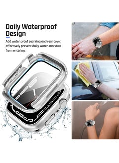 SNBFA 2 PCS Apple Watch 45mm Series 9 8 7 Hard PC Case for Full Protective Waterproof Smartwatch Case Bumper with Screen Protector Face Cover and Accessories for iWatch 45 mm  - Image 3