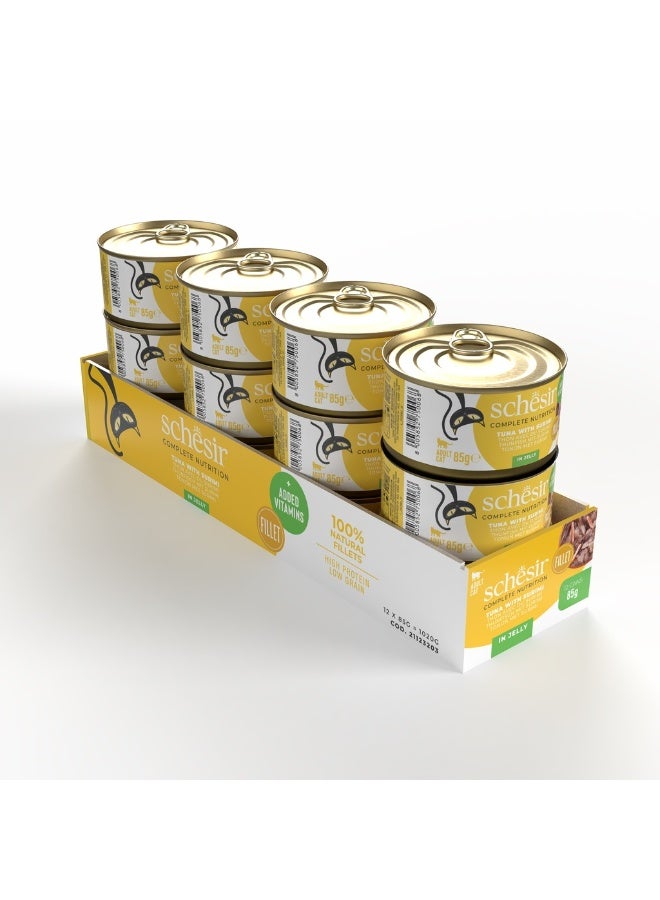 شيسر طعام قطط شيسير المغذي والمتوازن في علبة جيلي - تونة مع سوريمي 6x85غ [6 علب] - Image 5