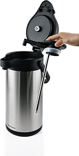 Heritage66 3L Airpot Coffee Dispenser, Stainless Steel Triple-Wall Vacuum Insulated Pump Pot, Thermal Coffee Server Keeps Drinks Hot 12 Hrs/Cold 24 Hrs, Ideal for Home, Office, Parties - Image 3