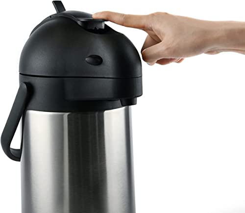 Heritage66 3L Airpot Coffee Dispenser, Stainless Steel Triple-Wall Vacuum Insulated Pump Pot, Thermal Coffee Server Keeps Drinks Hot 12 Hrs/Cold 24 Hrs, Ideal for Home, Office, Parties - Image 5