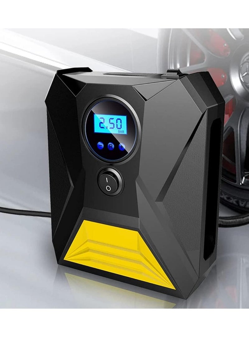 Air Compressor Tyre Inflator Portable Pump For Car Tires 12V Dc Auto Tire With Digital Pressure Gauge, 150Psi Emergency Led Light Car, Bicycle, Balloons And Inflatables - Image 4