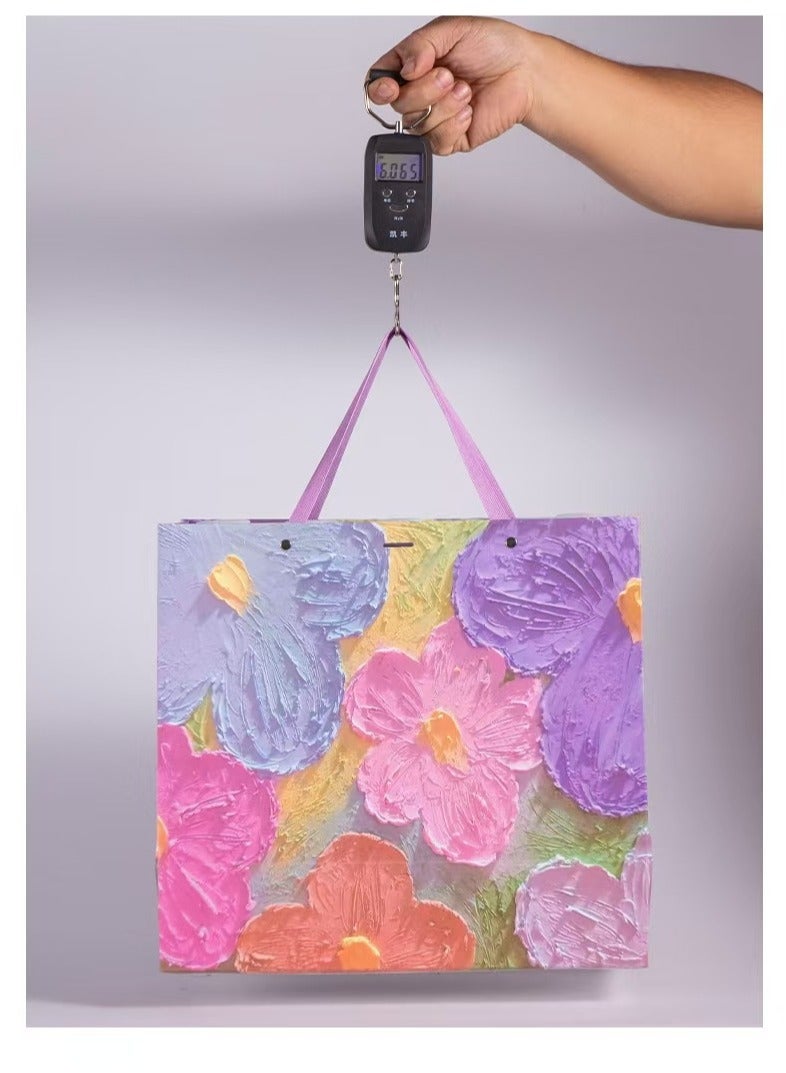 Color Gift Bag with Handle,Oil Painting Gift Paper Bags Large Size Shopping Bags for Presents,Birthdays,Festival,Weddings(35*15*32cm) - Image 4