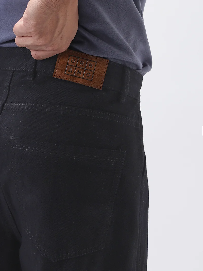 Urbano Fashion  Urbano Fashion Men's Black Loose Fit Cargo Jeans with 6 Pockets Non-Stretchable  | Best Price UAE