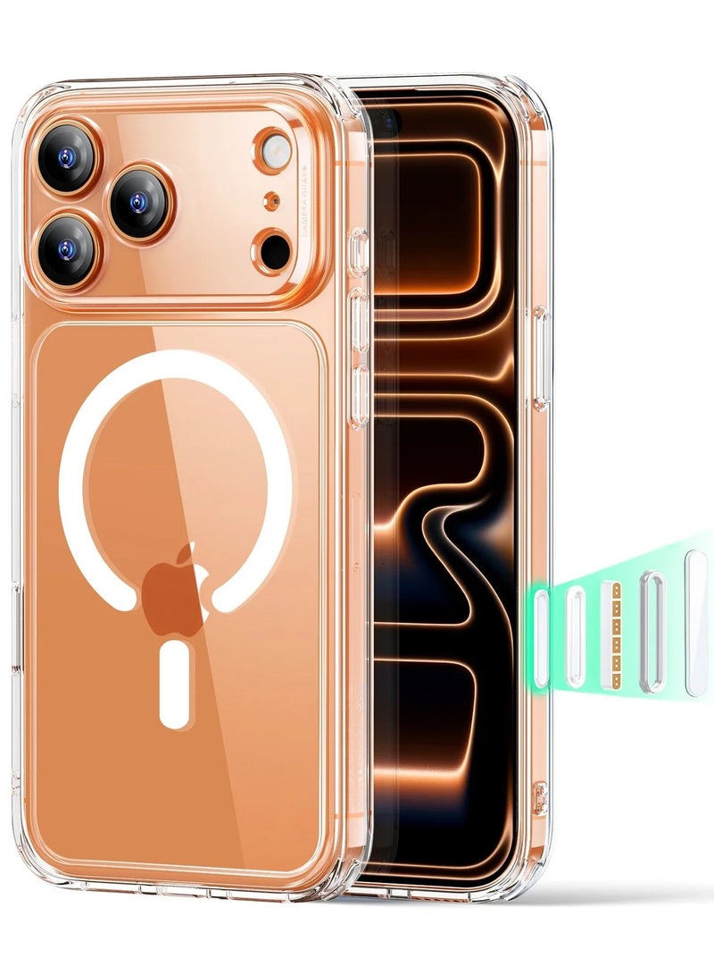 AJYAL Clear Magnetic Case for iPhone 17 Pro Max [Magnetic Wireless Charging] Shockproof Phone Bumper Case, Anti-Scratch Classic Hybrid Case for iPhone 17 Pro Max [Clear Back] - Image 1
