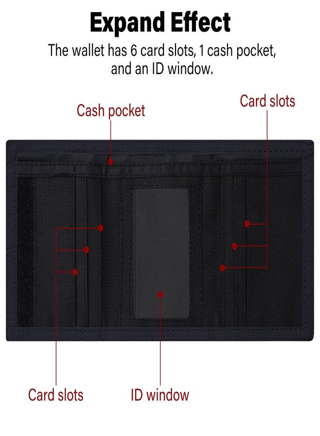 FORYEE Men’s Nylon Trifold RFID Wallet with ID Window, Slim Security Wallet for Card Cash Holder, Modern Fashion Stylish Wallet Gifts for Teen Boys and Men, One Size -Black - Image 3