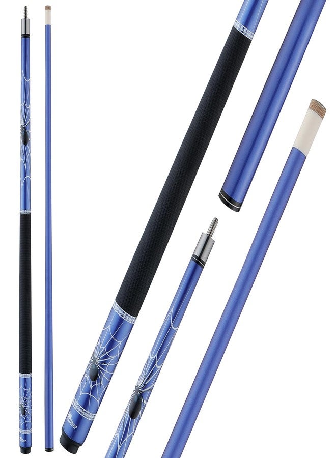 HMQQ 58" 2-Piece Fiberglass Graphite Composite Billiard Pool Cue Sticks (Several Colors Available, Weight from 21oz) (Blue) - Image 1