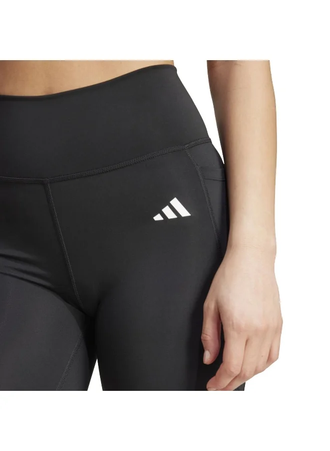 Adidas black Optimé Essentials Stash Pocket 7-Inch Short Leggings for Women | Best Price UAE