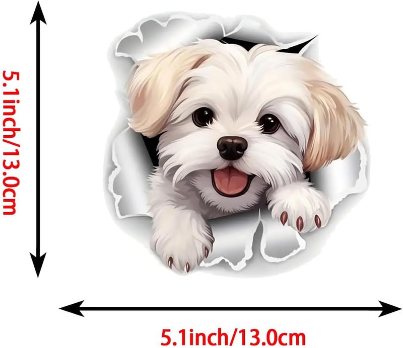 ARS 5.1 Inch Cute Cartoon Animals Peeker Stickers Car Windows Decals Laptop Windshield Trunk Lid Fuel Tank Cap for Kids (Dog) - Image 3