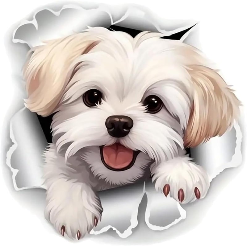 ARS 5.1 Inch Cute Cartoon Animals Peeker Stickers Car Windows Decals Laptop Windshield Trunk Lid Fuel Tank Cap for Kids (Dog) - Image 1