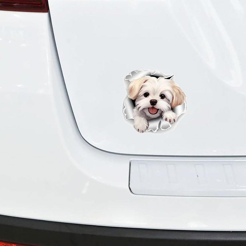 ARS 5.1 Inch Cute Cartoon Animals Peeker Stickers Car Windows Decals Laptop Windshield Trunk Lid Fuel Tank Cap for Kids (Dog) - Image 4