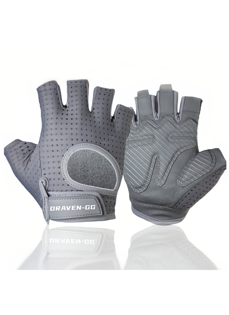 DRAVEN - GG - DRAVEN-GG Gym Gloves Women & Men Breathable Workout Gloves Silicone Non Slip Padded Palm, Enhanced Grip, Smooth Silk Fabric,Multi-purpose Exercise Gloves For Sport Training Cycling Weightlifting - Image 1