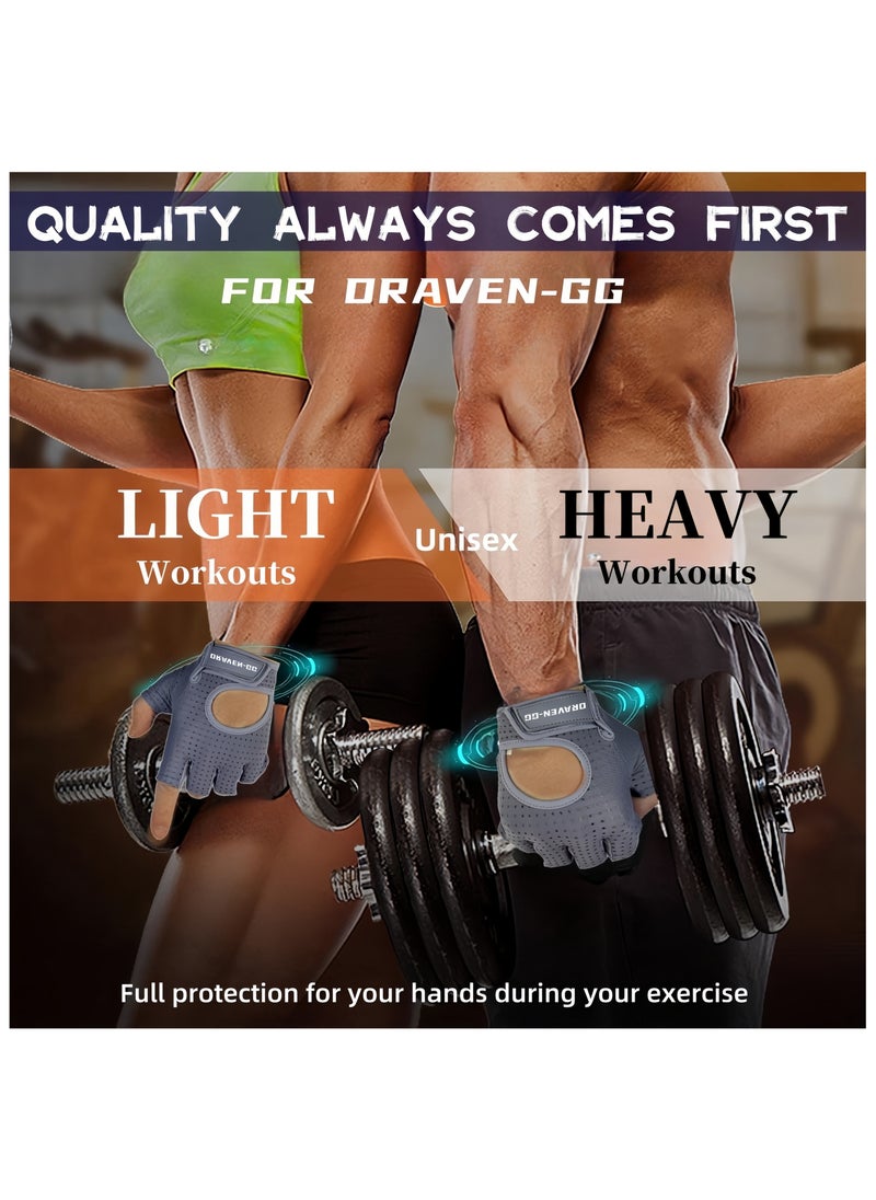 DRAVEN - GG - DRAVEN-GG Gym Gloves Women & Men Breathable Workout Gloves Silicone Non Slip Padded Palm, Enhanced Grip, Smooth Silk Fabric,Multi-purpose Exercise Gloves For Sport Training Cycling Weightlifting - Image 1