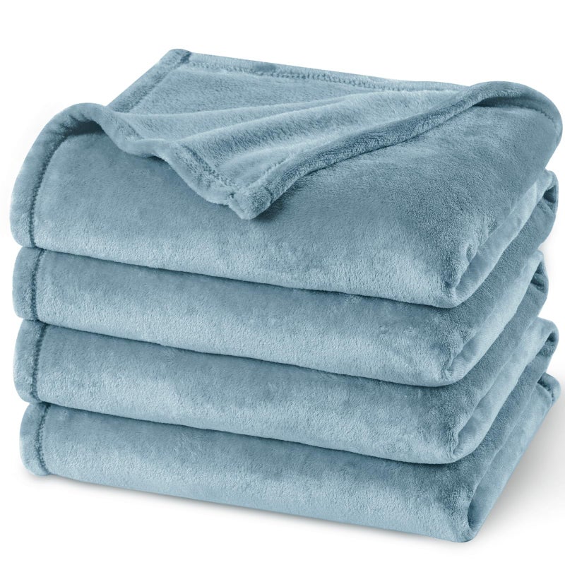 PHF No Shed No Pilling Fleece Blankets Queen Size Ultra Soft Lightweight Cozy Bed Blanket Plush AntiStati Microfiber Room Home Decor Gifts for Women and Men 1 Piece 90 x 90 Dusty Blue - Image 2