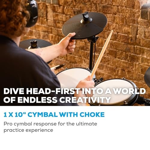 Alesis Drums Nitro Max Expansion Pack - Electric Drum Set Expansion for Nitro Max Kit with Mesh Tom Pad, 10" Cymbal with Choke and Connection Cables - Image 4