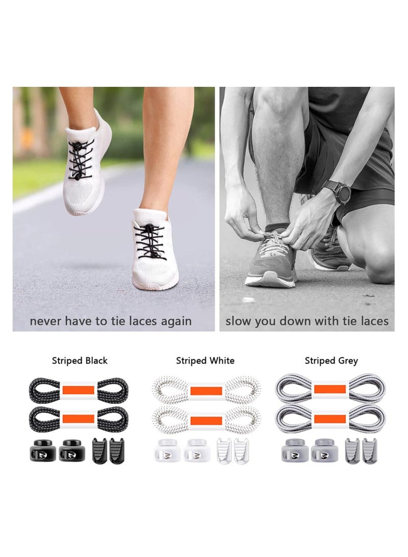 Barakah Shoe Laces 3 Pairs No Tie Shoe Laces Elastic Locks Tieless Shoelaces One Size Fits Shoelaces All for Adults and Kids Sneakers - Image 3