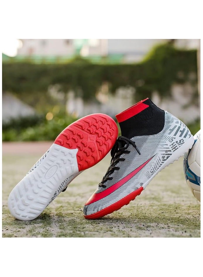 Fashion Football Boots, Unisex High-Top Soccer Athletics Training Sport Football Shoes, Non-Slip Soccer Shoes Sneakers for Child Teens Boy Girl Adult  - Image 4