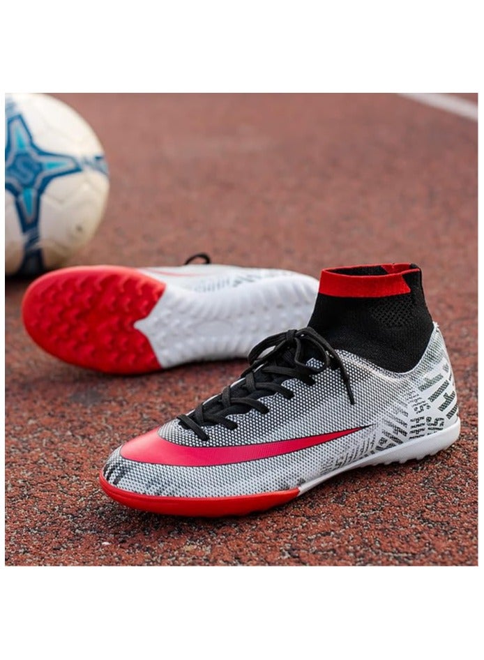 Fashion Football Boots, Unisex High-Top Soccer Athletics Training Sport Football Shoes, Non-Slip Soccer Shoes Sneakers for Child Teens Boy Girl Adult  - Image 3