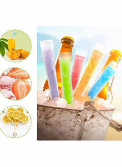Y&D 100 Pieces Disposable Ice Mold Bags Homemade ice lolly with Funnels Freeze Snacks Freezer Tubes for Healthy Juice Smoothies (8.7 x 2.4 Inch)  - Image 4