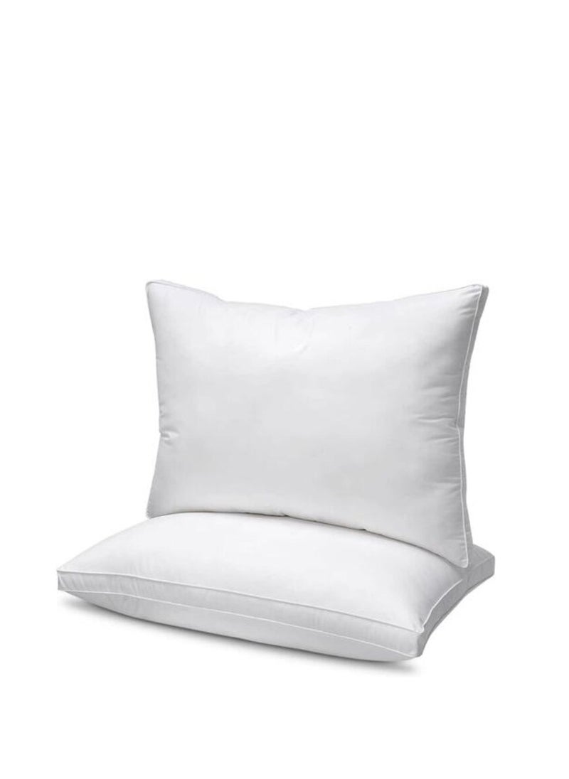 DEEP SLEEP Every Night Deep Sleep 100% Cotton Hotel Pillow Standard Pillow Size Set Of 2, Bed Pillows For Sleeping, Cooling Down Alternative Pillow Soft And Supportive Pillows For Back And Side Sleepers (Standard 50X75 Cm) 