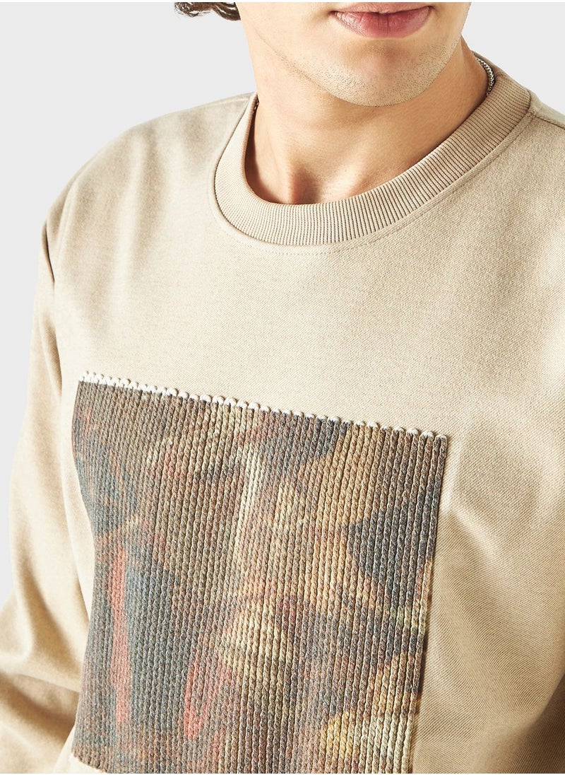 Iconic - Graphic Crew Neck Sweatshirt - Image 1