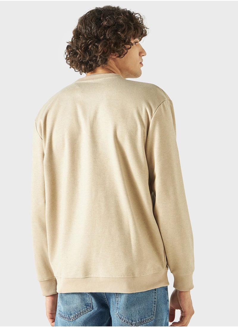 Iconic - Graphic Crew Neck Sweatshirt - Image 1