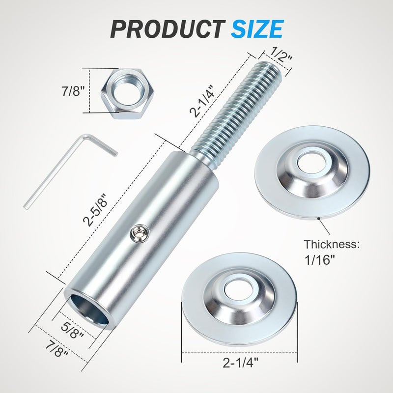 BLSGBUIDING 5/8" Fixed Bore Shaft Arbor Extension - Longer Version No Wobble for Buffing Grinding Wheels/For Bench Grinder - Right 1 Pack (Steel) - Image 2