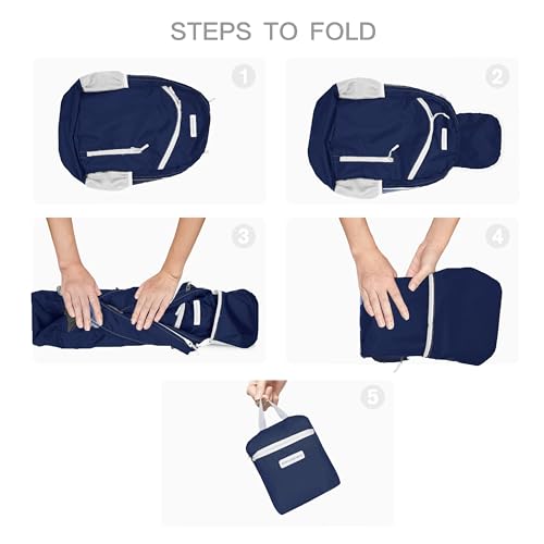 BEMYGREENBAG 35L Foldable Waterproof Backpack For Outdoor Sports With Inside Wet Clothes Compartment Packable For Multiple Uses Ultra Lightweight Ideal For Hiking Men And Women Travel(Dark Blue) - Image 5