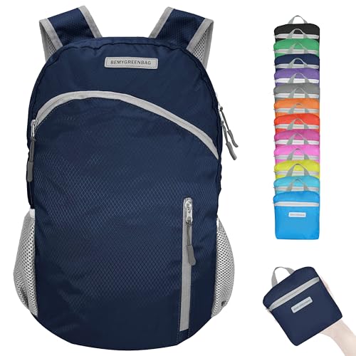 BEMYGREENBAG 35L Foldable Waterproof Backpack For Outdoor Sports With Inside Wet Clothes Compartment Packable For Multiple Uses Ultra Lightweight Ideal For Hiking Men And Women Travel(Dark Blue) - Image 1