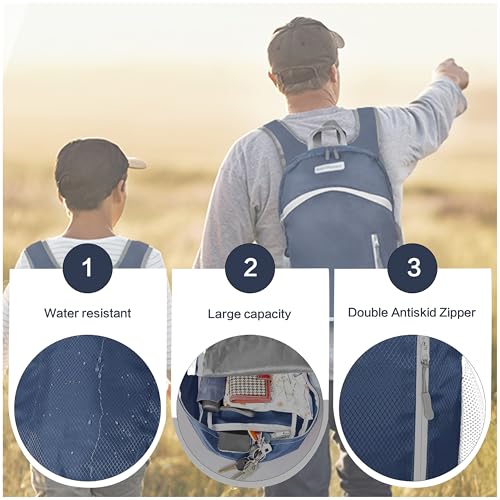 BEMYGREENBAG 35L Foldable Waterproof Backpack For Outdoor Sports With Inside Wet Clothes Compartment Packable For Multiple Uses Ultra Lightweight Ideal For Hiking Men And Women Travel(Dark Blue) - Image 4