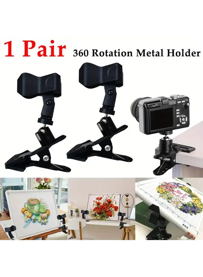 Black Embroidery Stand Clamp Adjustable 360 Degree Rotating Cross Stitch Holder - Image 1