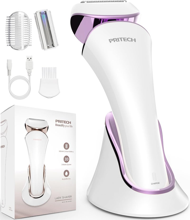 pritech - Electric Shaver for Women, Cordless, USB Rechargeable for Legs, Arms, Underarms and Bikini - Image 1