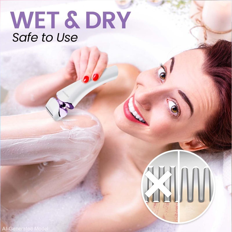 pritech - Electric Shaver for Women, Cordless, USB Rechargeable for Legs, Arms, Underarms and Bikini - Image 2