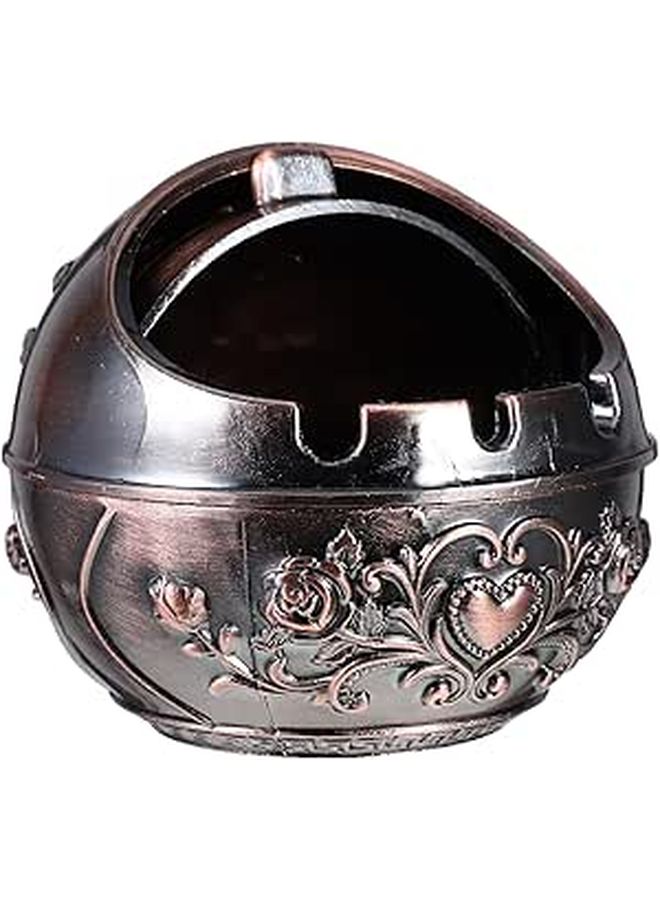 Creative Metal Ashtray With Lid Portable Impact Resistant For Home Patio Decorative Smoking Accessory - Image 1