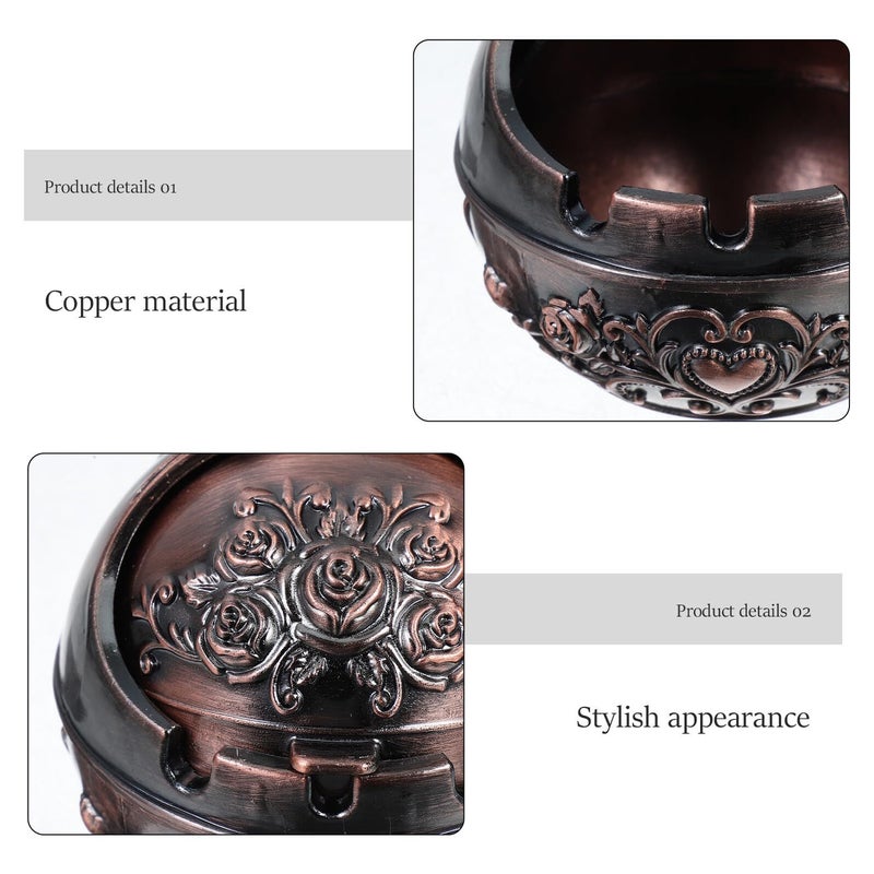 Creative Metal Ashtray With Lid Portable Impact Resistant For Home Patio Decorative Smoking Accessory - Image 4