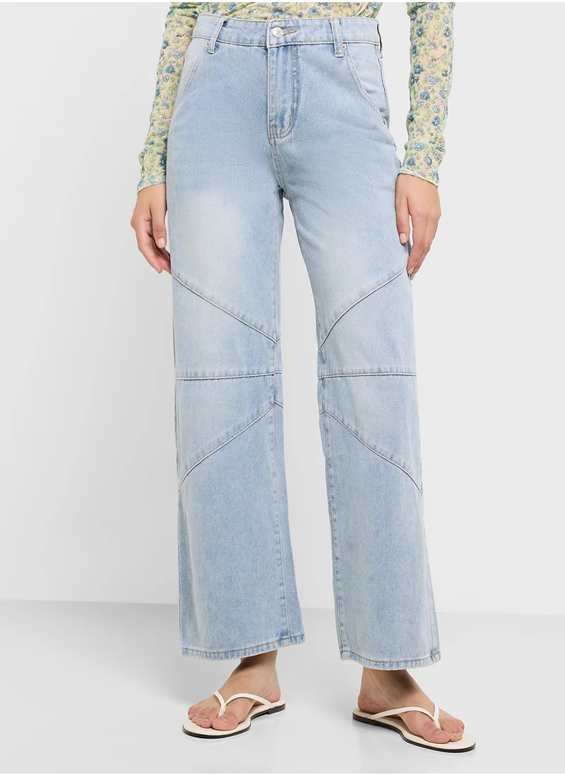 جينجر High Rise Barrel Leg Jeans
