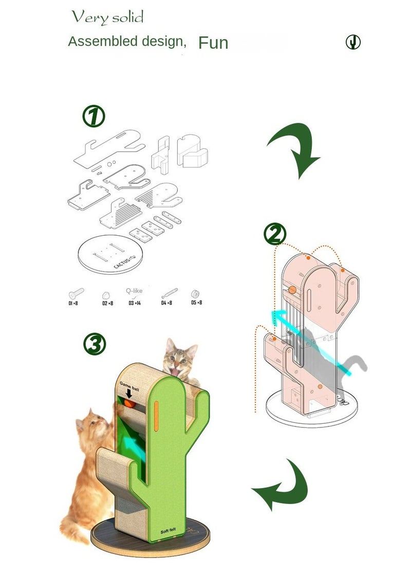 PETREE - Urban oasis cactus Cat tree vertical Scratching post cat nest cat tree integrated wear-resistant claw - Image 1
