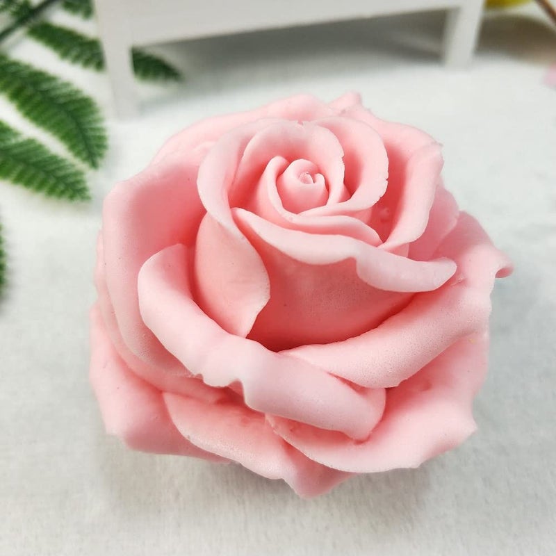 Great Mold 3D Flower Beautiful Bloom Rose Mold for Candle Making Candle Making Mould Soap Making Silicone Fondant Soap 3D Cake Molds Epoxy Resin Wax Cupcake Jelly Candy Chocolate Decoration Baking Tool Moulds - Image 2