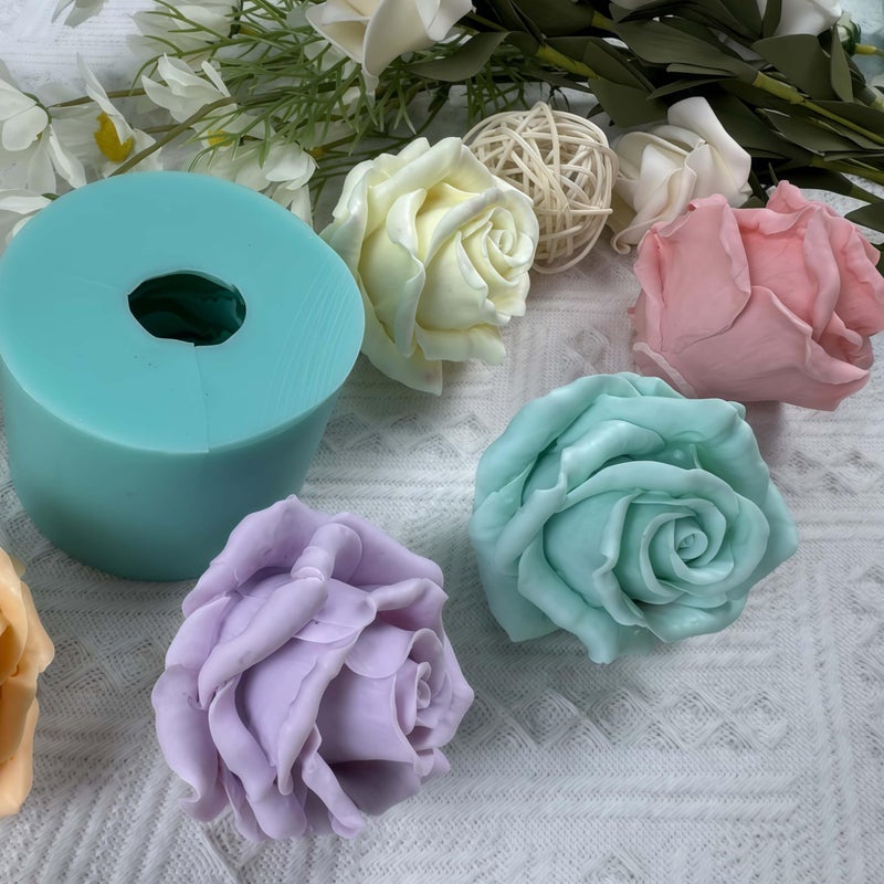 Great Mold 3D Flower Beautiful Bloom Rose Mold for Candle Making Candle Making Mould Soap Making Silicone Fondant Soap 3D Cake Molds Epoxy Resin Wax Cupcake Jelly Candy Chocolate Decoration Baking Tool Moulds - Image 5
