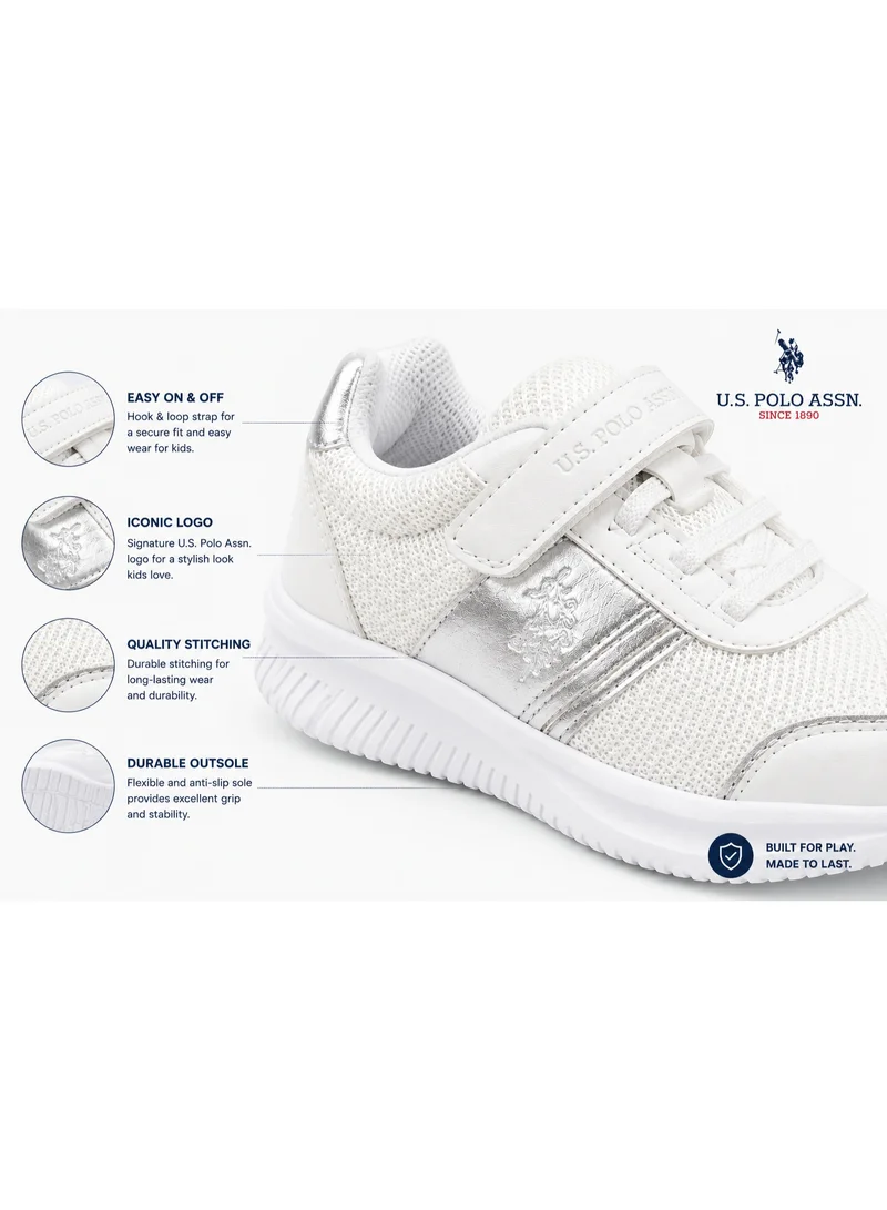 U.S. Polo Assn.  U.S. Polo Assn. Kids Casual Sneakers | Lightweight Breathable Walking Shoes with Hook & Loop Closure | Comfortable School & Everyday Sports Shoes for Boys & Girls  | Best Price UAE