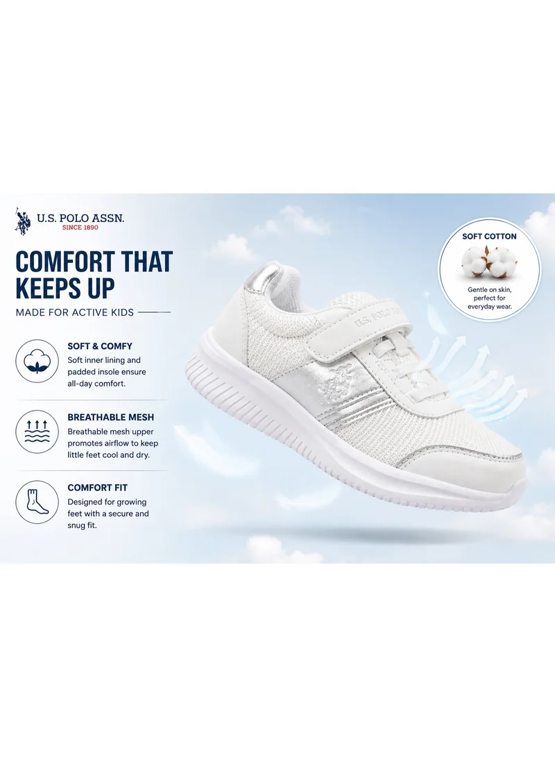 U.S. Polo Assn.  U.S. Polo Assn. Kids Casual Sneakers | Lightweight Breathable Walking Shoes with Hook & Loop Closure | Comfortable School & Everyday Sports Shoes for Boys & Girls  | Best Price UAE