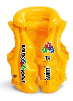 INTEX 58660EU-Inflatable Pool School Deluxe Swim Vest 50x47cm/19.5"x18.5", Yellow  - Image 1