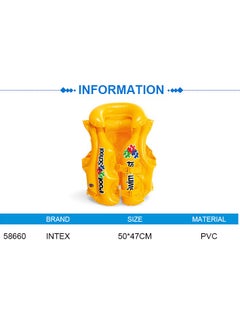 INTEX 58660EU-Inflatable Pool School Deluxe Swim Vest 50x47cm/19.5"x18.5", Yellow  - Image 4