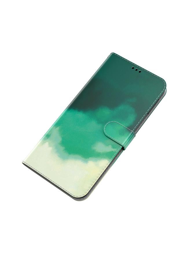 اس-توب جراب لهاتف Nokia C2 الإصدار الثاني بنمط ألوان مائية، جراب جلدي قابل للطي أفقيًا - Image 4