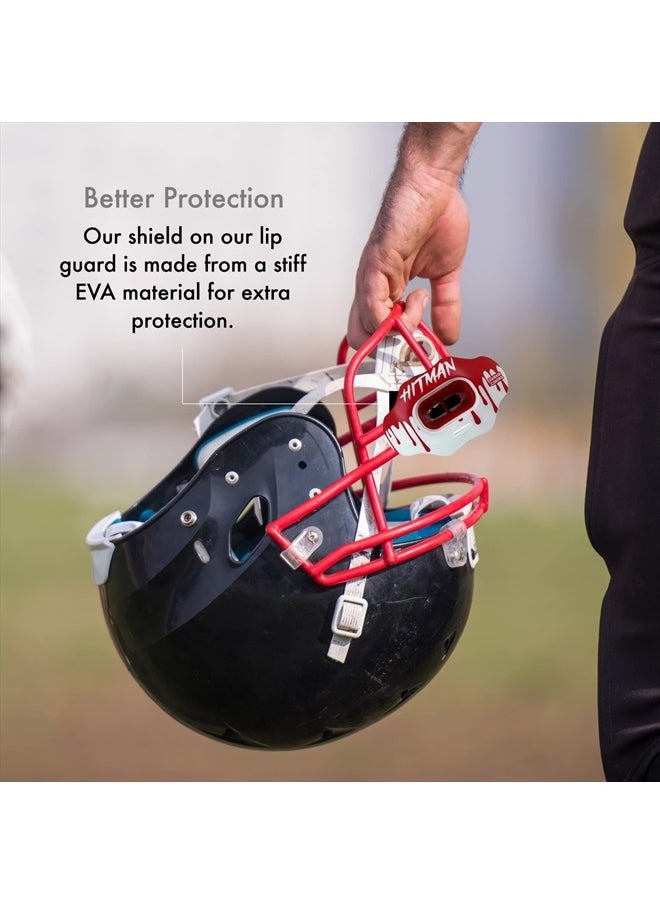 DAMAGE CONTROL - Mouth Guard - Youth Mouth Guard That Protect Lips & Teeth - No Boiling Pacifier, Breathable Binky Mouthpiece - Football Mouthpiece - Works with Braces - Helmet Strap Included - Image 1