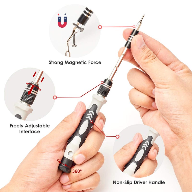 Sharden Precision Screwdriver Set, SHARDEN 122 in 1 Electronics Magnetic Repair Tool Kit with Case for Repair Computer, iPhone, PC, Cellphone, Laptop, Nintendo, PS4, Game Console, Watch, Glasses etc (Grey) - Image 3
