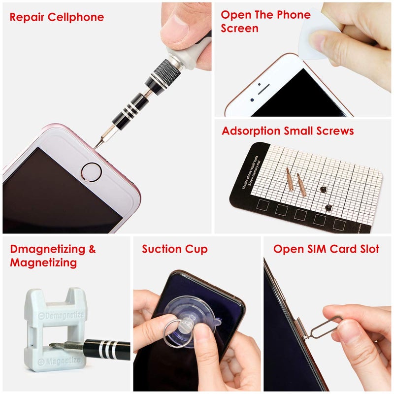 Sharden Precision Screwdriver Set, SHARDEN 122 in 1 Electronics Magnetic Repair Tool Kit with Case for Repair Computer, iPhone, PC, Cellphone, Laptop, Nintendo, PS4, Game Console, Watch, Glasses etc (Grey) - Image 5